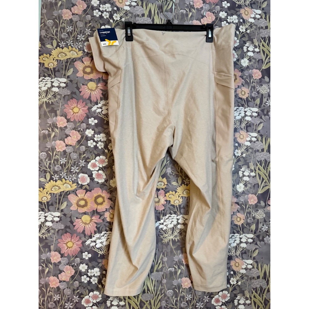 Old Navy GO-DRY PowerSoft Leggings Cargo Pockets Beige XXL‎ - Picture 8 of 10